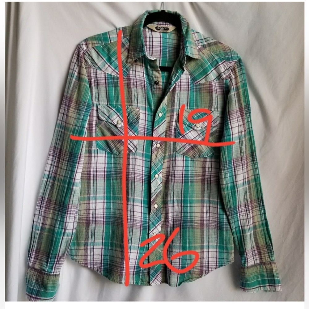 Salt Valley Western | Polyester plaid Shirt | XS - Picture 3 of 10